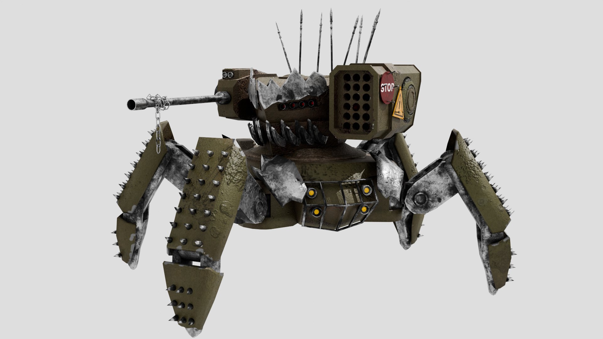 Postapocalypse spider tank model - TurboSquid 2179667