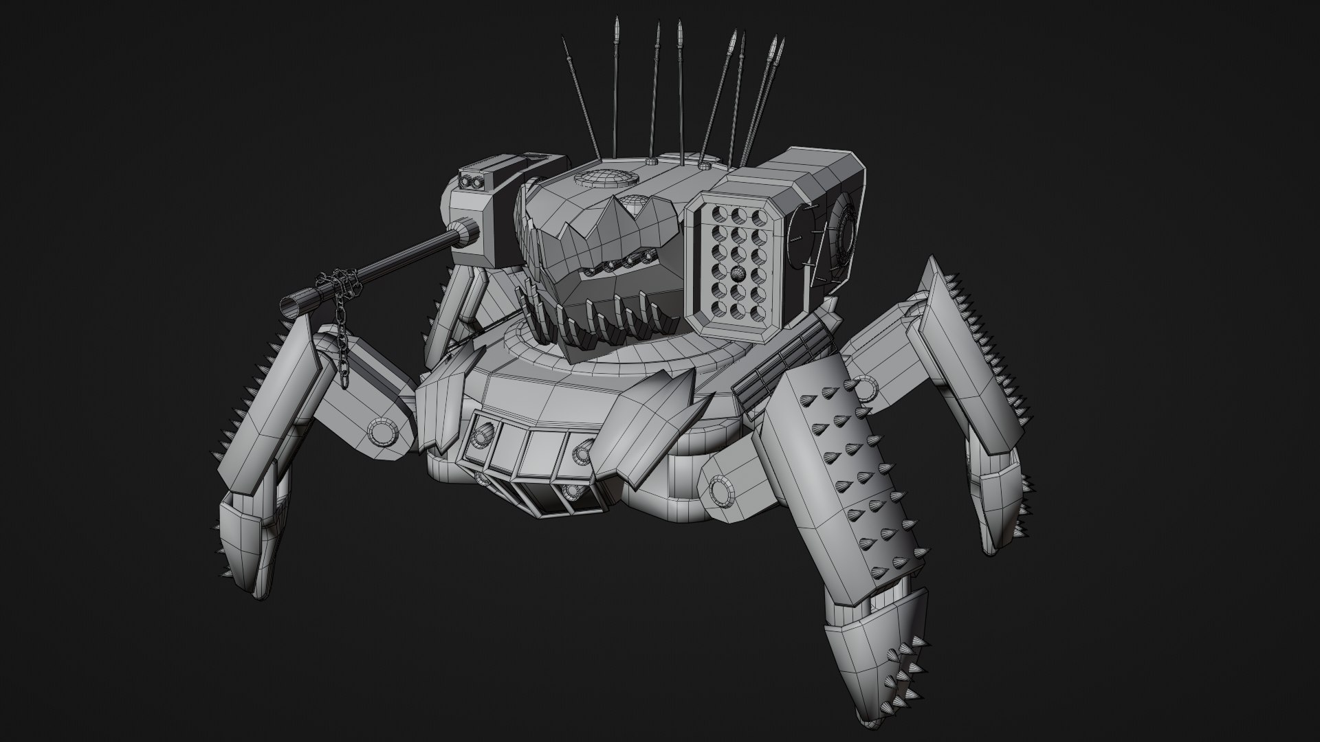Postapocalypse spider tank model - TurboSquid 2179667