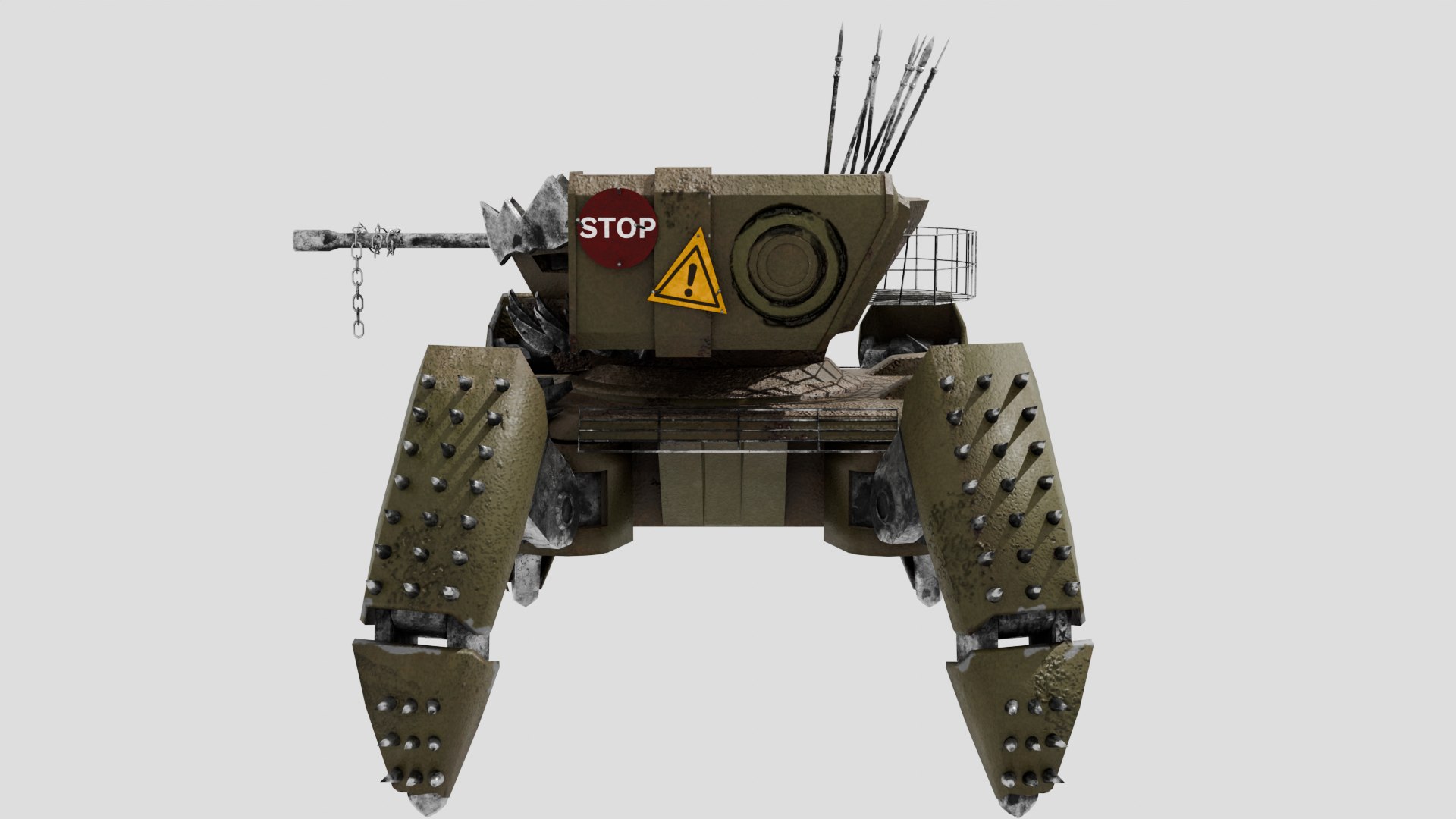Postapocalypse spider tank model - TurboSquid 2179667