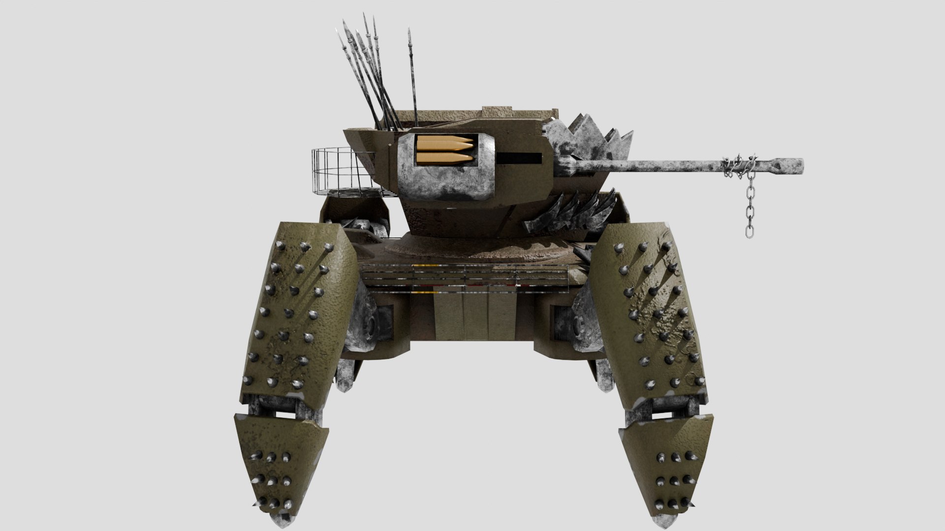 Postapocalypse spider tank model - TurboSquid 2179667