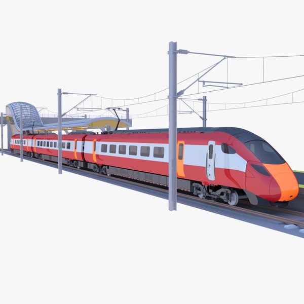 modelo 3d Estación con tren Azuma III - TurboSquid 2391615