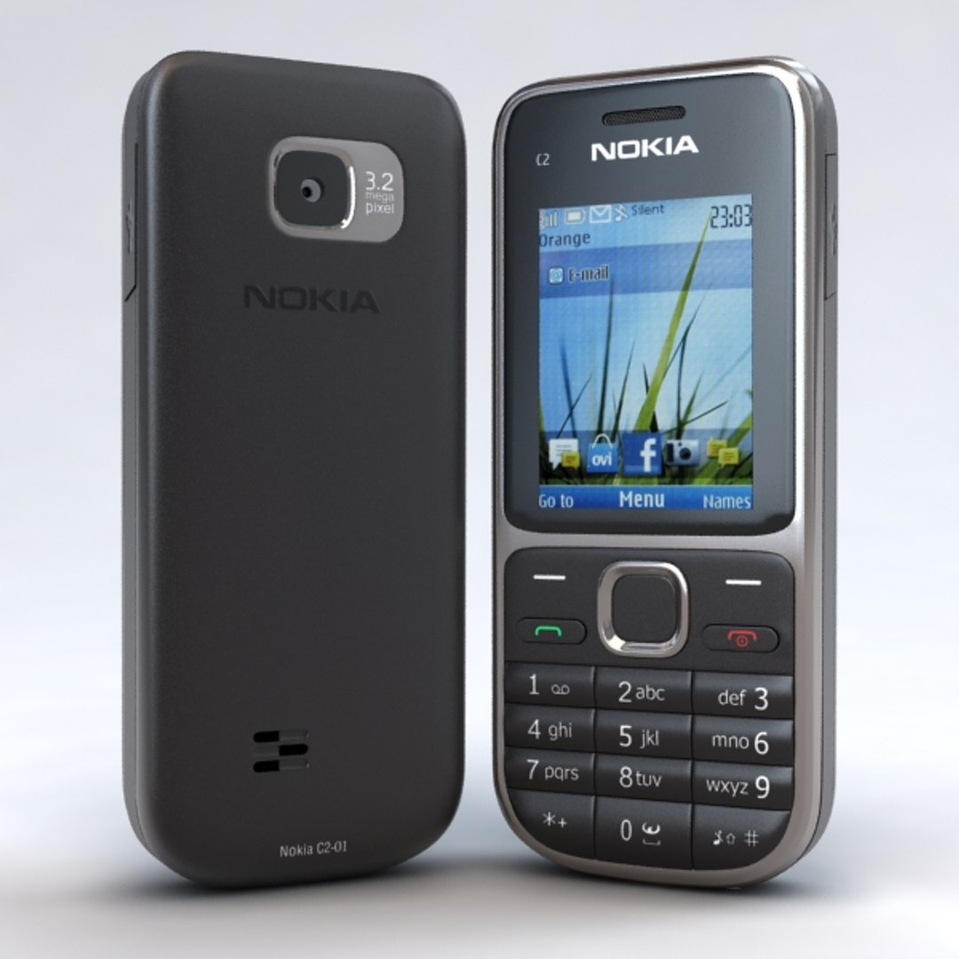 3d Model Of Nokia C2-01 Black Phone