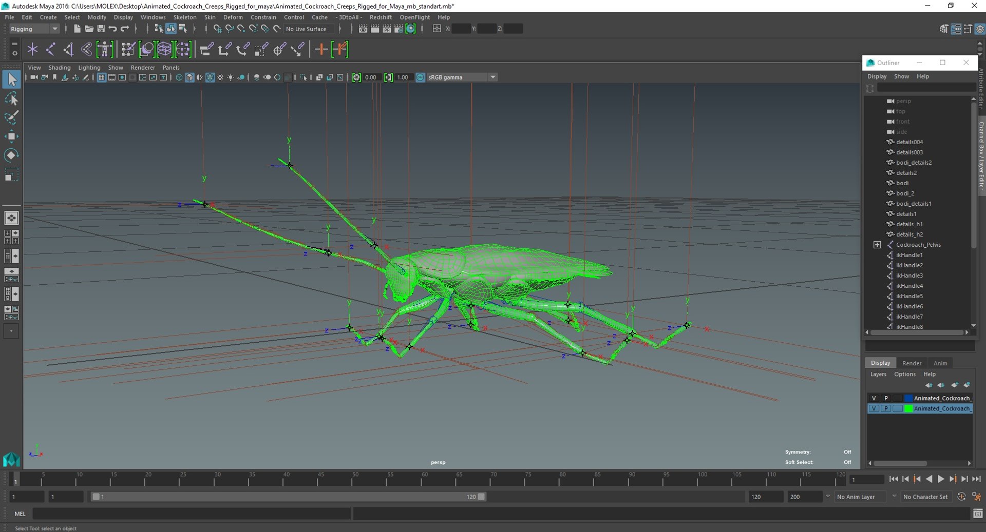 Animated Cockroach Creeps Rigged for Maya 3D model https://p.turbosquid.com/ts-thumb/15/lxi6Db/Tg/animatedcockroachcreepsriggedformayac4dmodel025/jpg/1690517581/1920x1080/fit_q87/1a201b163a8aa7bcbe4e58dabf5fc838190c2cd2/animatedcockroachcreepsriggedformayac4dmodel025.jpg