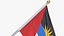 Antigua and Barbuda Cloth Flag Wall Mount Animated Loop