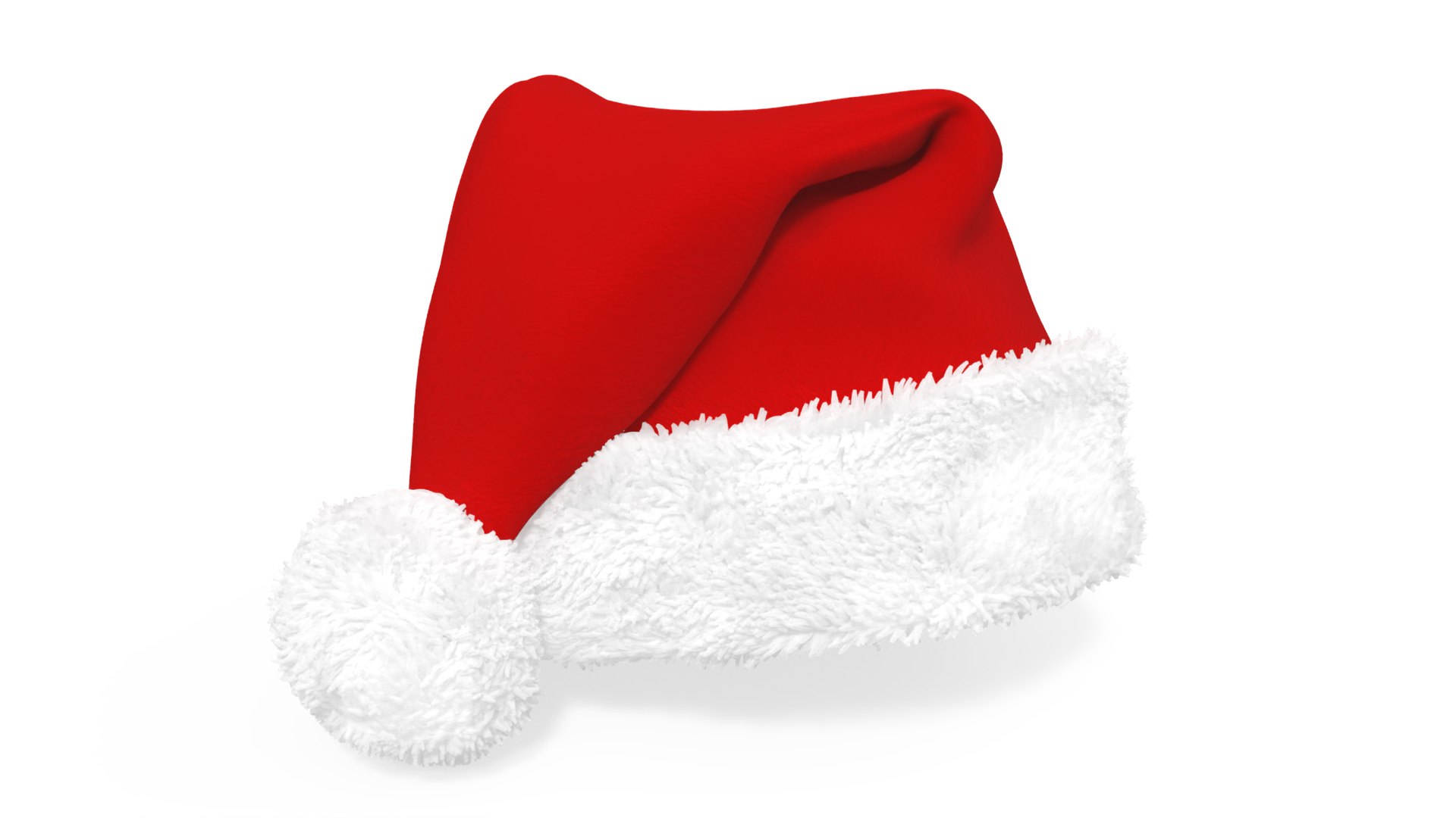 Christmas Santa Claus Red Hat Fur 3D model preview