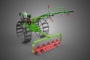 HAND WALKING TRACTOR ROTARY PUDDLER PUDDLING MUD RICE FARMING model