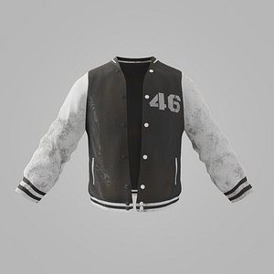 Male Jacket 01 Black And White Dirty 3D