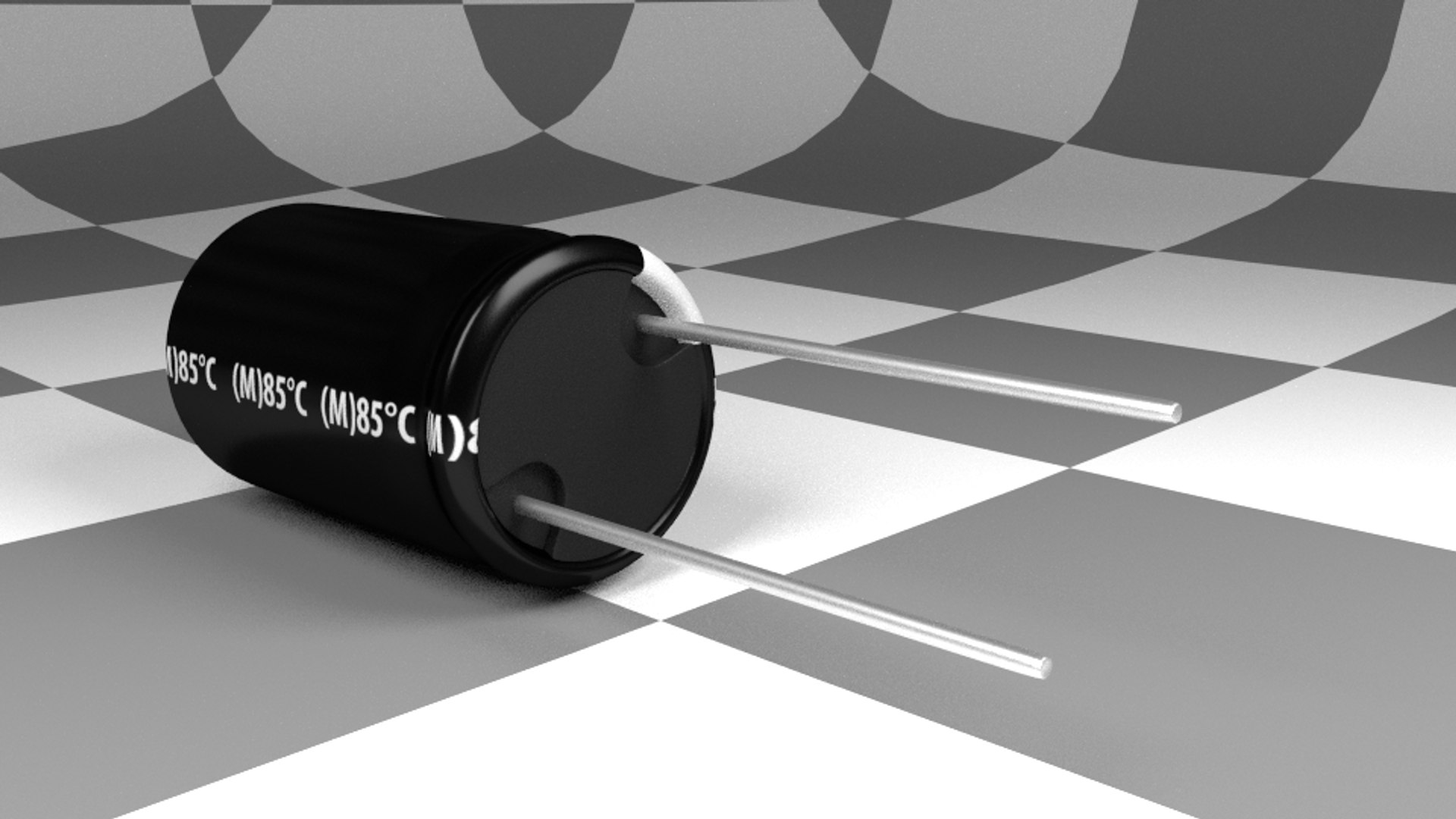 Electrolytic Capacitor 3d Model