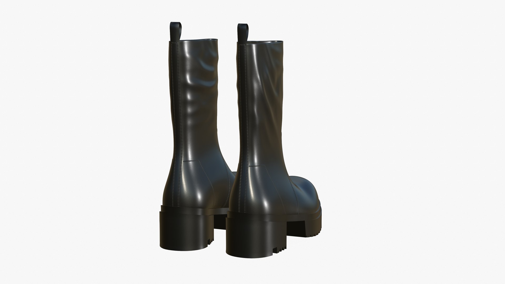 Leather Boots Black Realistic 3D model - TurboSquid 1972303