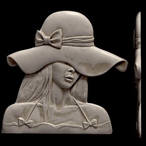 3D model MYSTERY WOMAN IN A HAT 3D MODEL PRINT