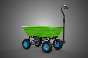 MOTORIZED ASSIST CARGO CART TROLLEY WHEELBARROW GARDEN WAGON BIN 3D model