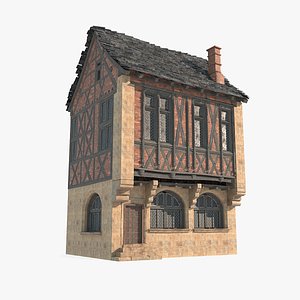 3D Medieval architecture urban buildings