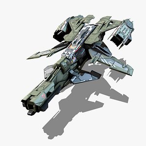 RX3 GUNSHIP Spacecraft 3D model