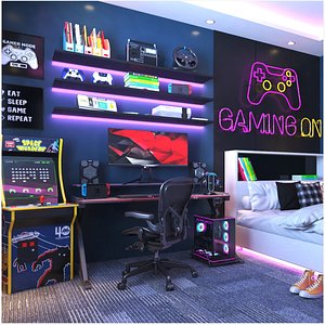 Detailed Teenager Gaming Bedroom