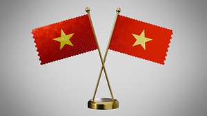 3D Table  Flag  of Vietnam model