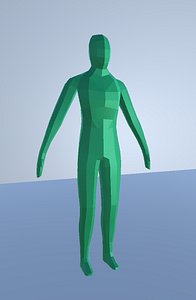 low poly man mesh