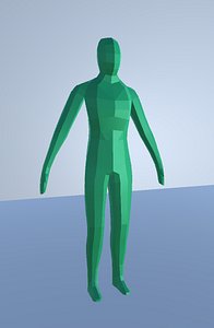 low poly man mesh