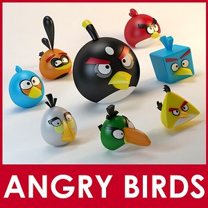 angry birds pack 3d model
