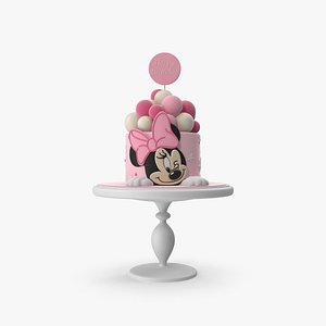Minnie Mouse Birthday Pink Cake 3D