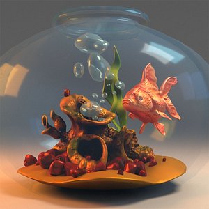3D aquarium fish goldfish