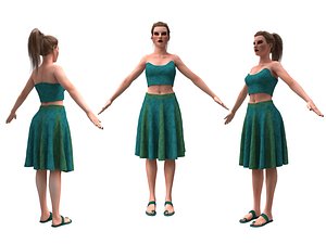 3D woman clothing skirt