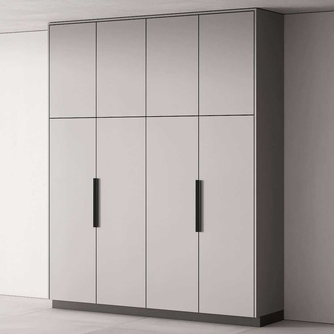 3D 232 Cabinet Furniture 09 Modular Wardrobe Cupboard 05 - TurboSquid ...