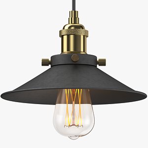 Detailed Industrial Hanging Lamp 3D model