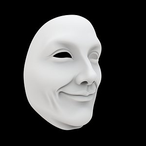 Gentle Smile Mask 3D Print Model Serene Face Art