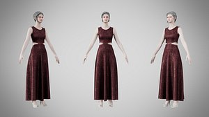 Dress 31 Chocolate Velvet With Design