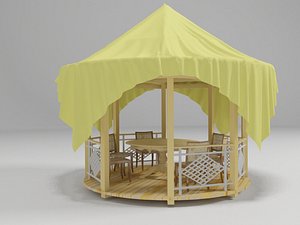 3ds max wooden arbour