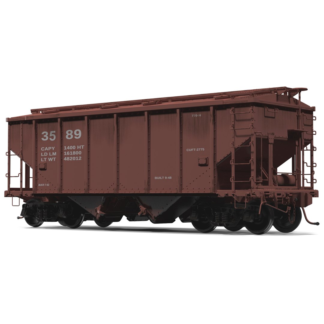 Covered Hopper Car Generic 3D Model 3D model preview