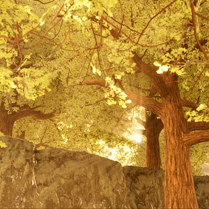 Common English Oak Game Ready 7LODs 10 Pack 3D model