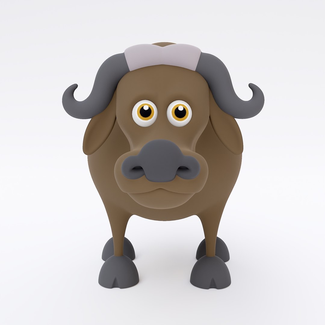 Buffalo cartoon animal 3d model 3D TurboSquid 1997004
