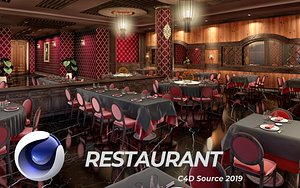restaurant interior scene 3D model