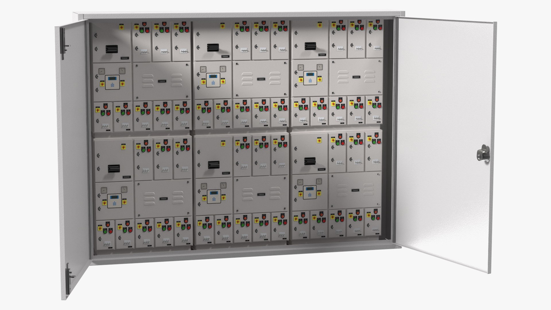 Industrial Large Cabinet With Electrical Panel 3D model preview
