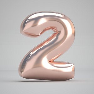 2 Number Balloon Copper