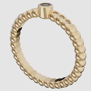 Elegant Minimal Gold Ring Jewelry 3D Model model