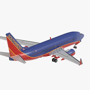 Boeing 737-700 Southwest Airlines Rigged 3D Model