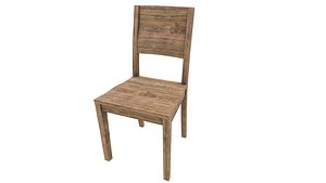 Vintage Wooden Chair 3D Model VR 3D