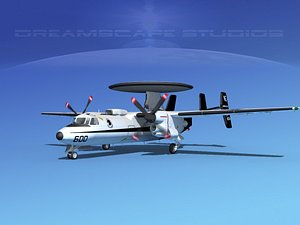 grumman e-2c hawkeye 3d model