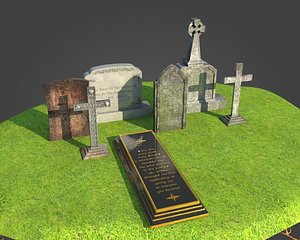 3d stone grave gravestone model