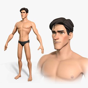 Cartoon male character Scott base mesh
