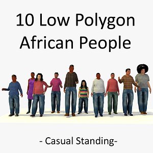 3ds african standing characters