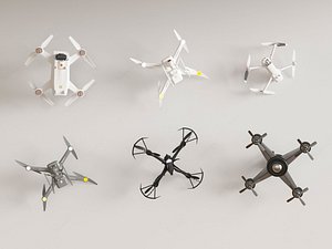 Quadcopter Drones Collection Aircraft Drone 3D model