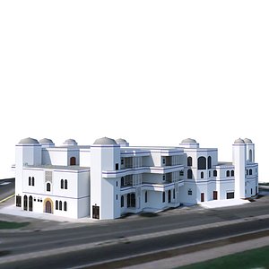 3D hotel beach model