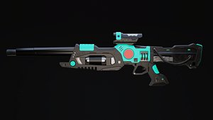 Viir Rifle Scifi Game Ready 3D model