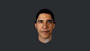 Barack Obama- Realistic bust head ready