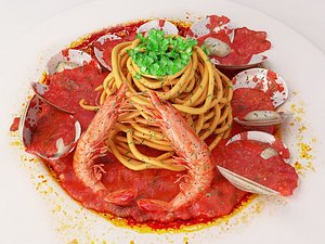 spaghetti tomato sauce 3d model