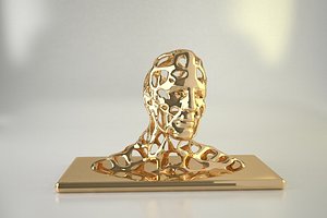 Man head sculpted 3D print model