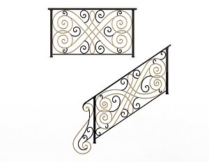 3D Forging Iron Forged Balcony Railing 05
